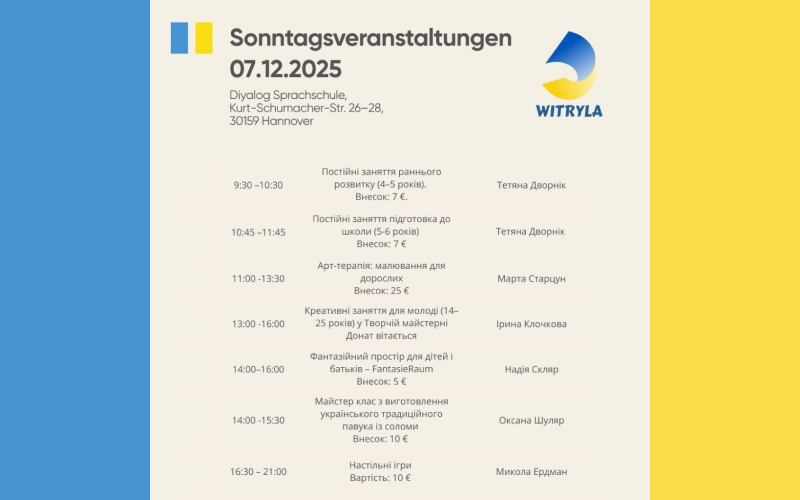 Детальніше про статтю Розклад занять на 07.12.2025