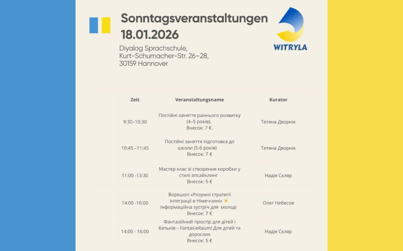 Детальніше про статтю Розклад занять на 18.01.2026